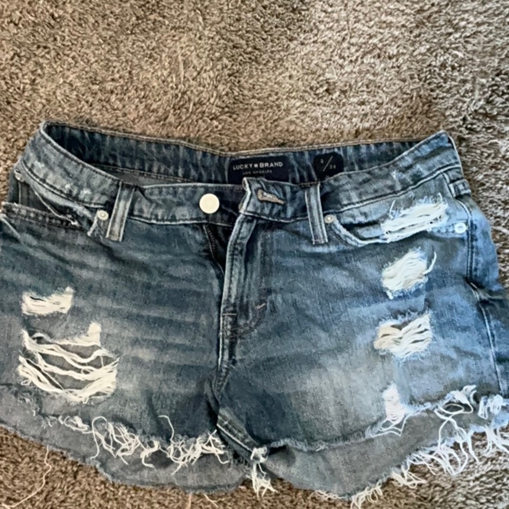Lucky Brand Blue Distressed Jean Shorts